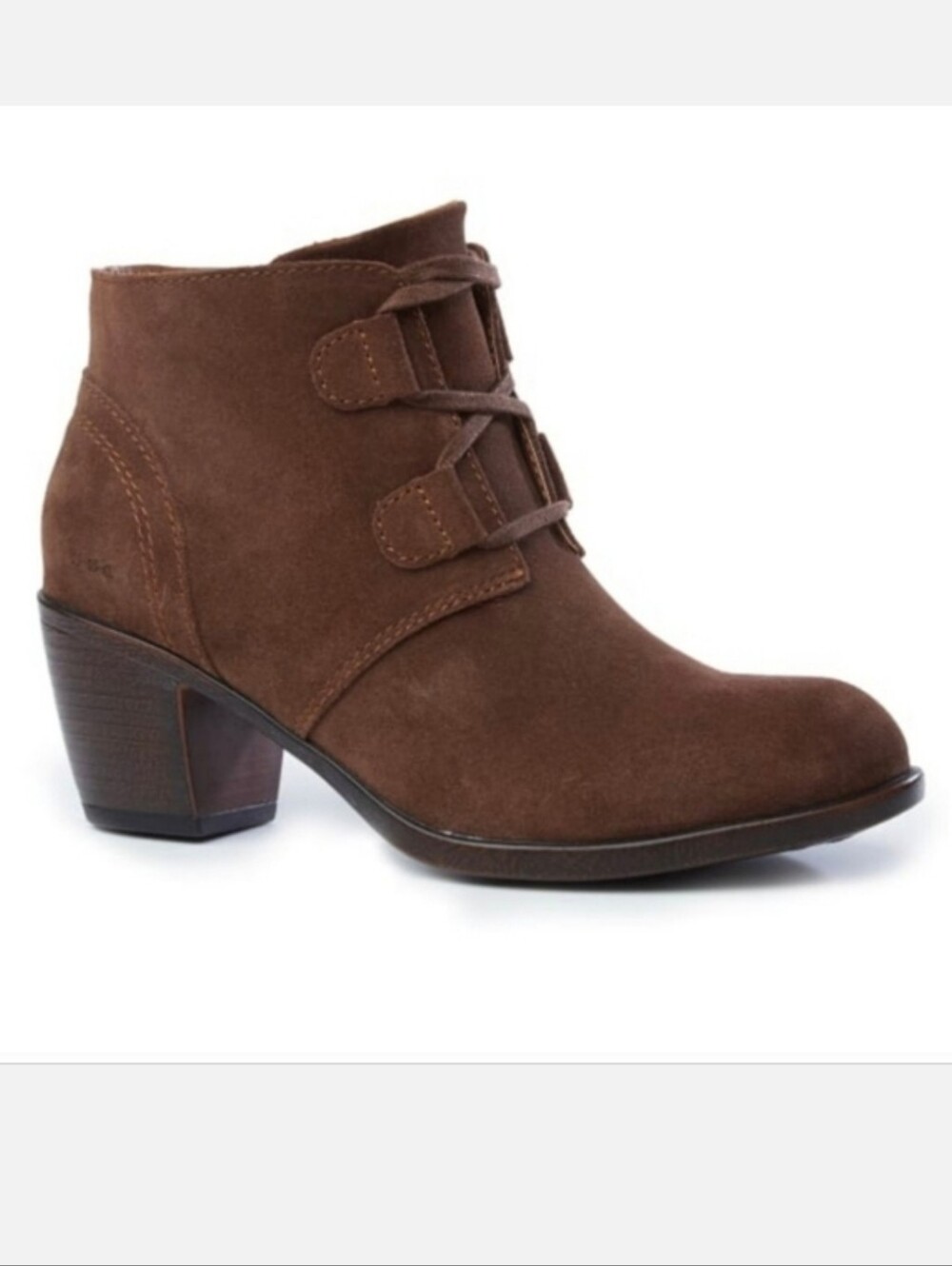 BOC Boho Pearlina Chocolate Brown Suede Leather Lace Up Booties Ankle Boots 9.5